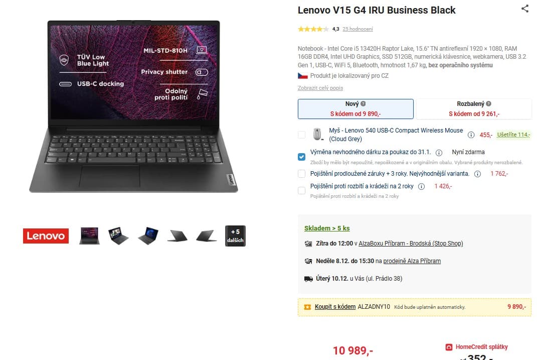 Lenovo i5 4,6GHz, 16GB RAM, 15,6", SSD