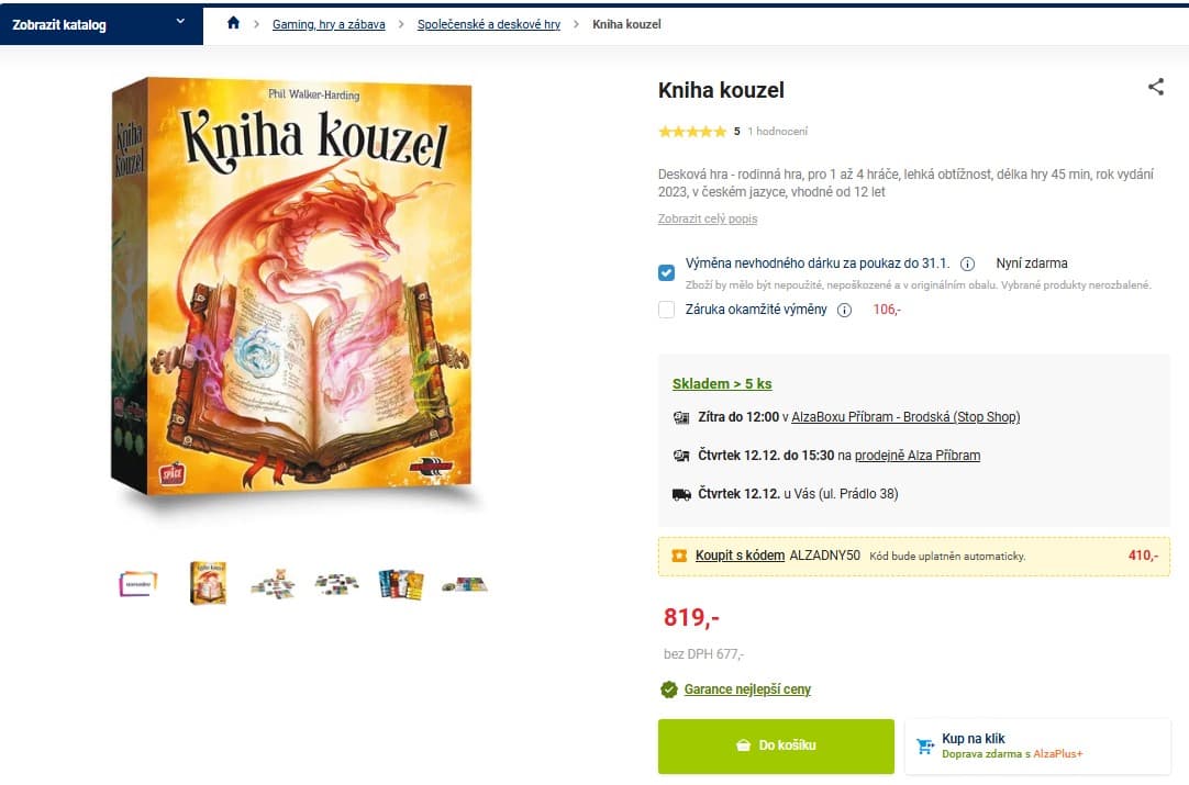 Desková hra Kniha Kouzel