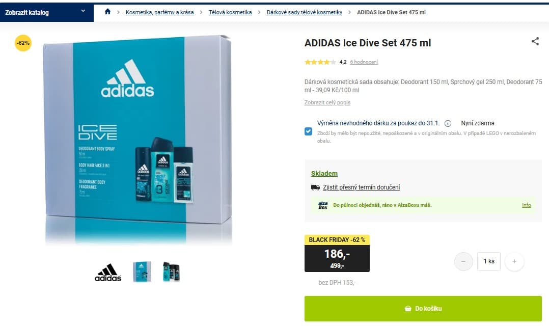 Dárková sada Adidas Ice Dive Set 