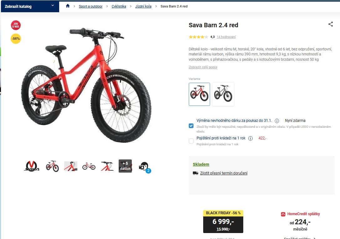 Dětské kolo Sava Barn 2.4, M, 20"