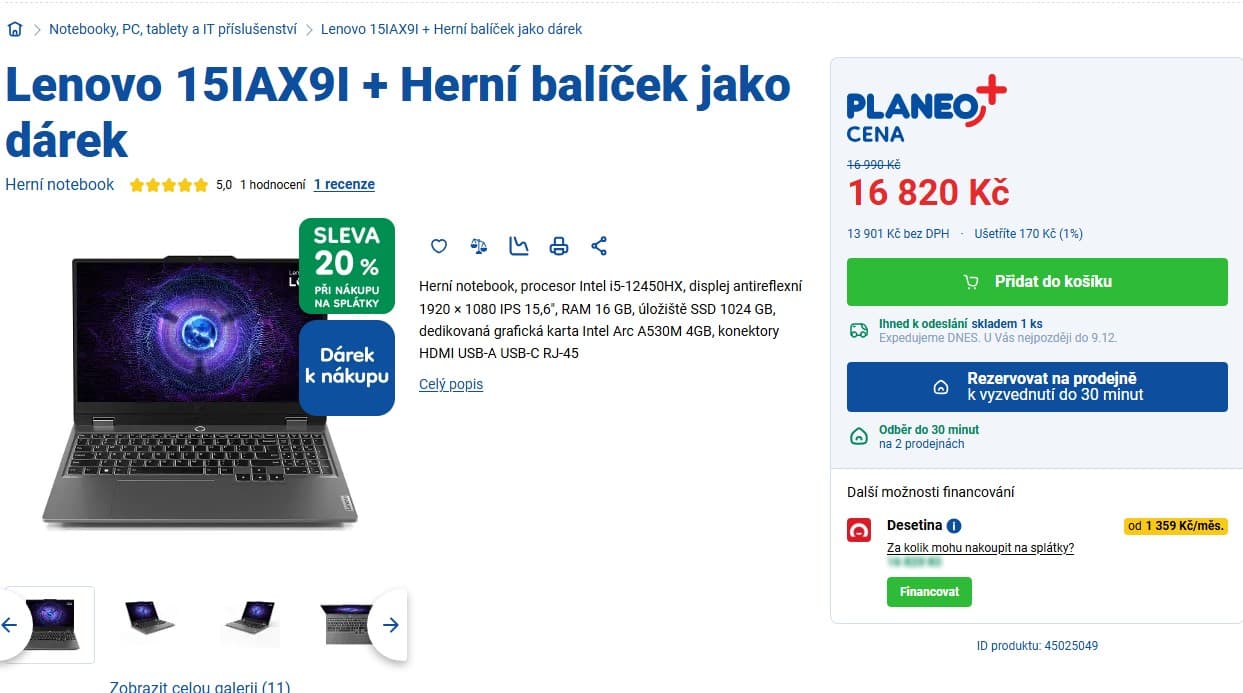 Lenovo i5 4,4GHz, 16GB RAM, 4GB grafika