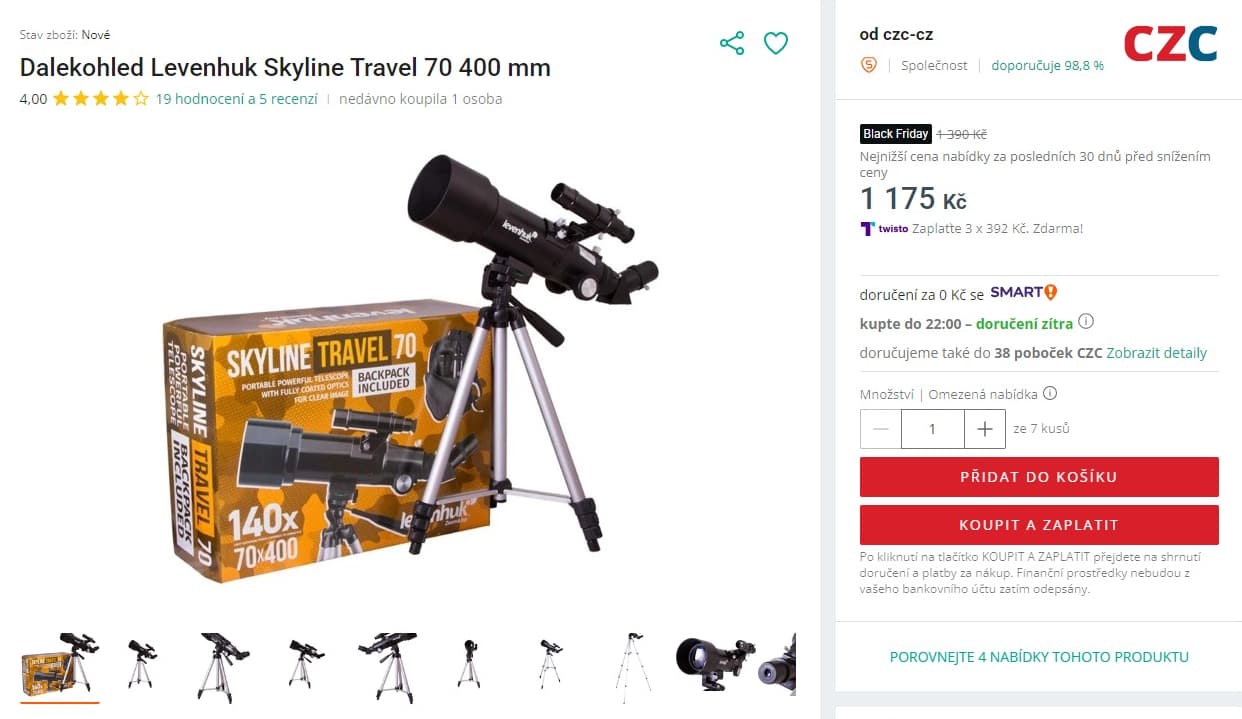 Dalekohled Levenhuk 140x zvětšení