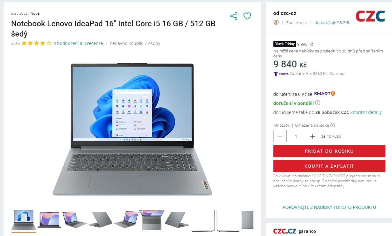 Lenovo i5 4,4GHz, 16GB RAM, SSD, 16"