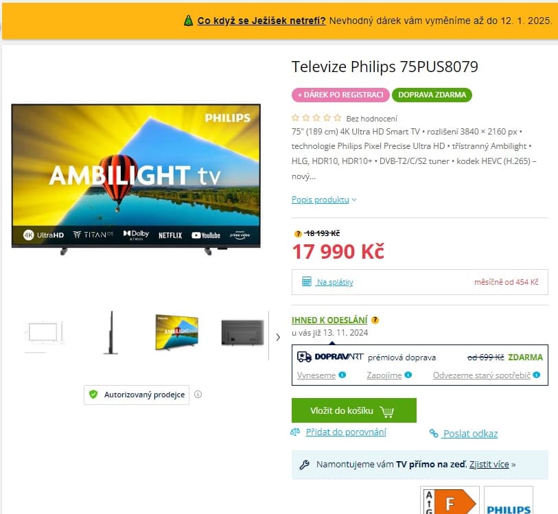 4K Ambilight Smart TV 189cm Philips