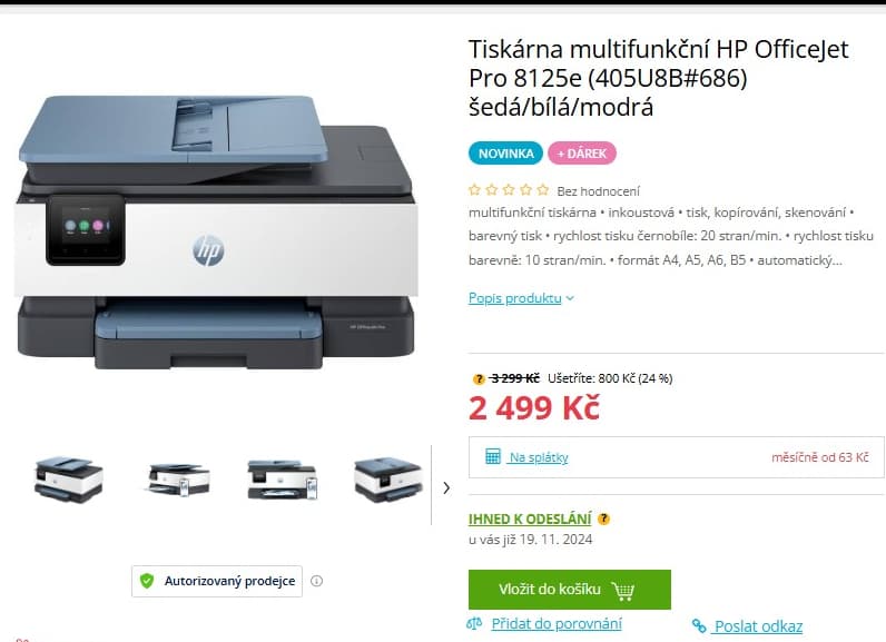 Barva multifunkce ink. HP, Wifi