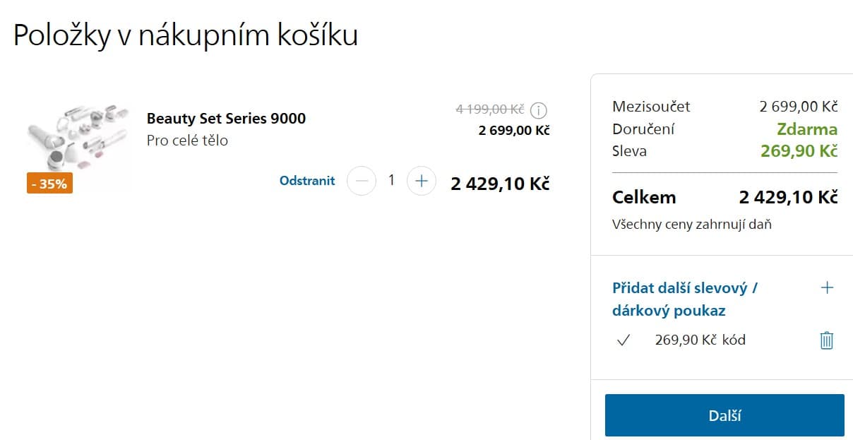 Epilátor Philips sada, bezdrátový, BRE740/90