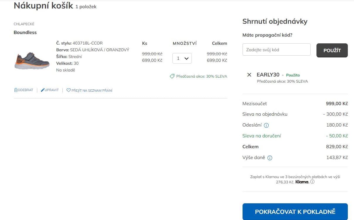 Skechers - sleva 30% na vybrané produkty
