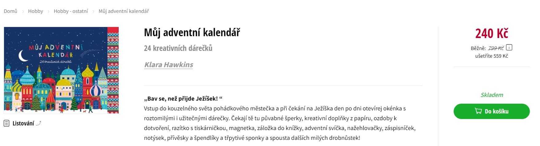 Můj adventní kalendář Klara Hawkins