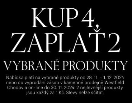 Akce 2+2 vybrané produkty z výprodeje