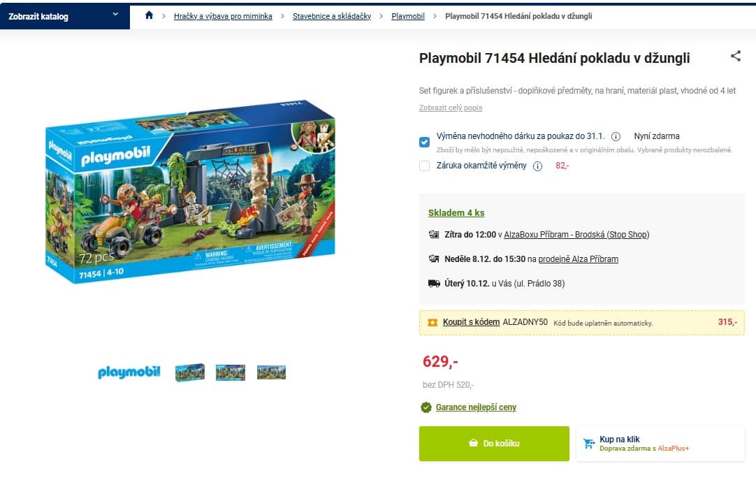 Hledání pokladu v džungli Playmobil 71454