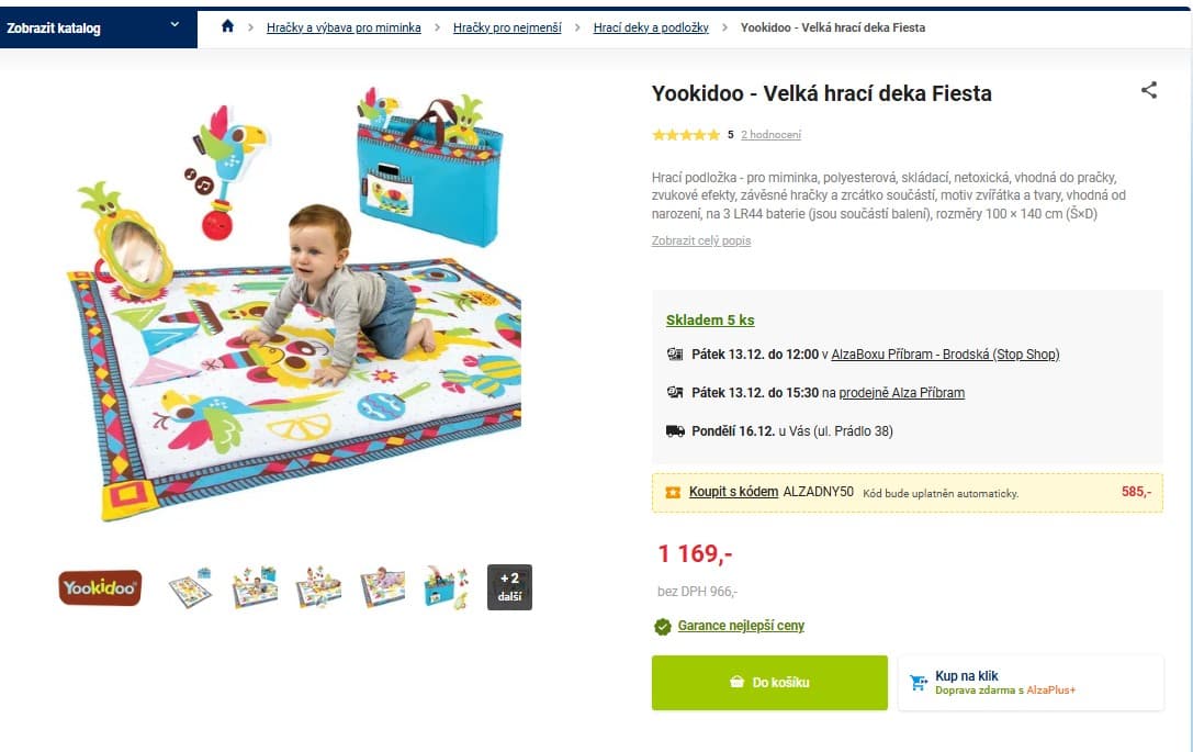Velká hrací deka Fiesta Yookidoo 