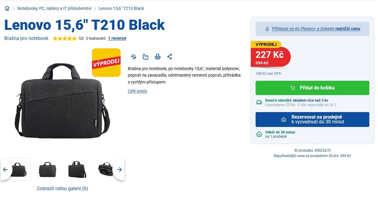 Brašna na notebook Lenovo 15,6"