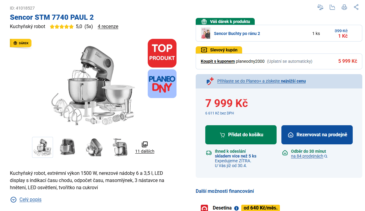 Kuchyňský robot Sencor Paul