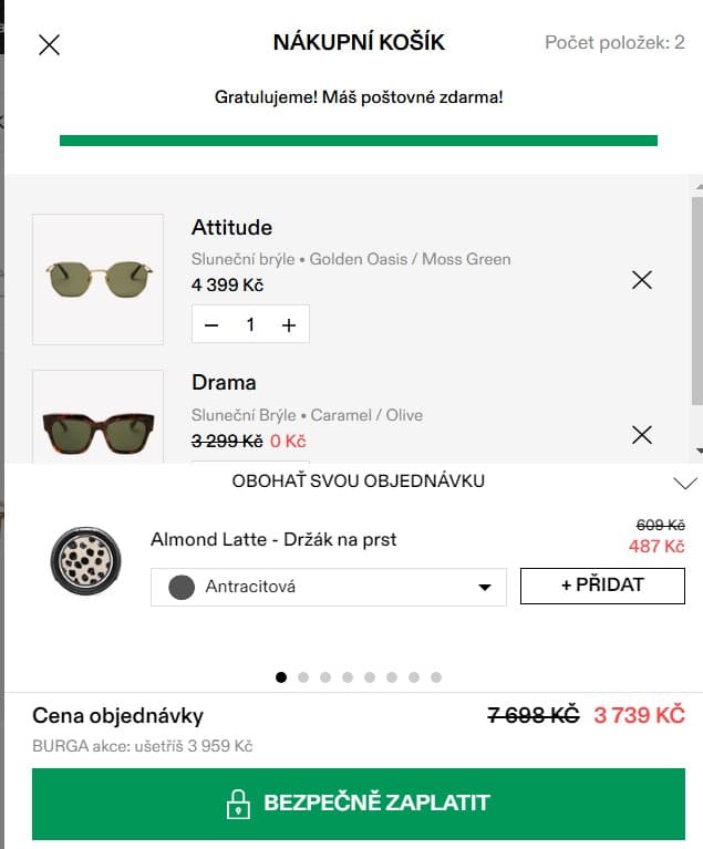 Burga - sluneční brýle 1+1 zdarma