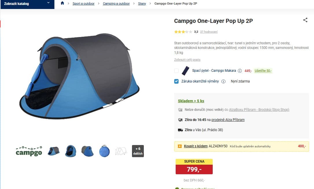 Stan outdoorový a samorozkládací Campgo 