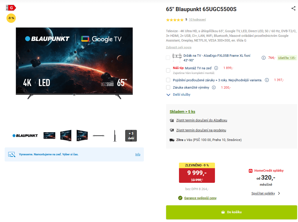 4K Google TV, 191cm, Blaupunkt