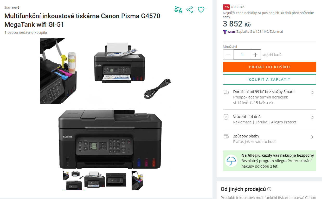 Ink multifunkce barva tank Canon