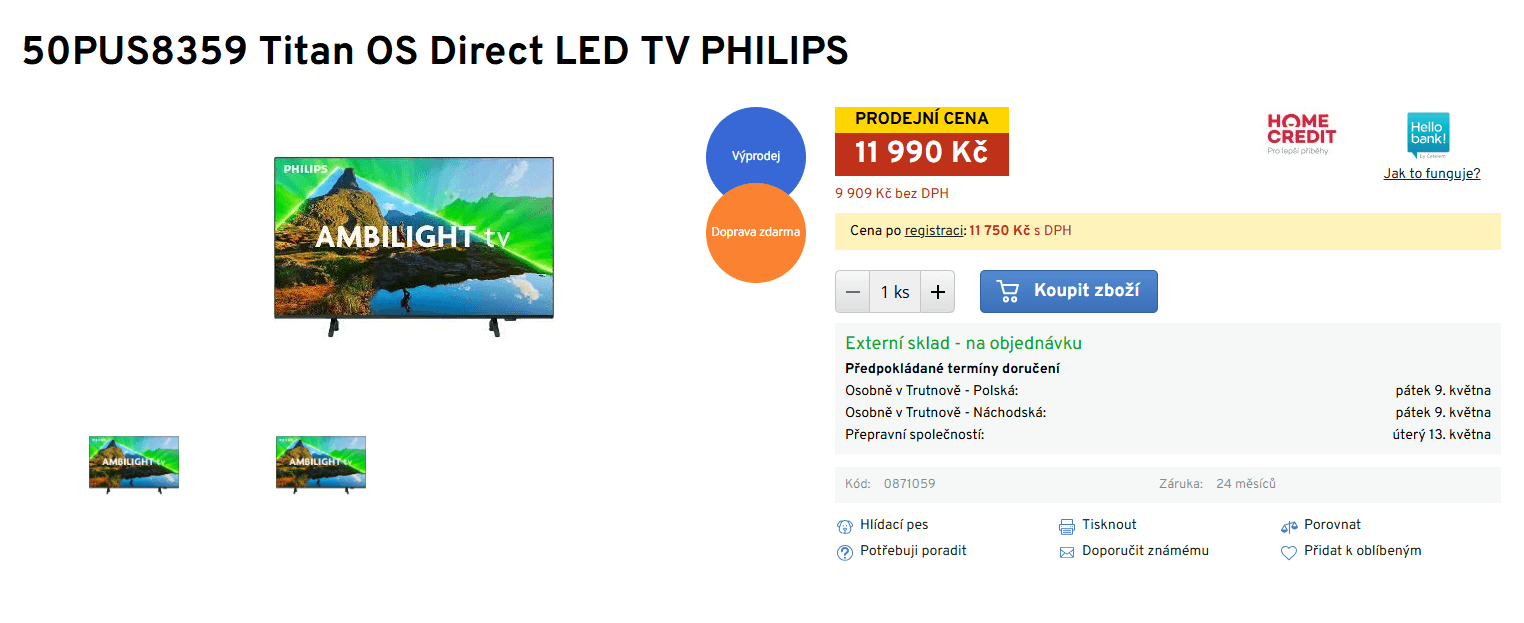 4K Ambilight TV 126 cm Philips