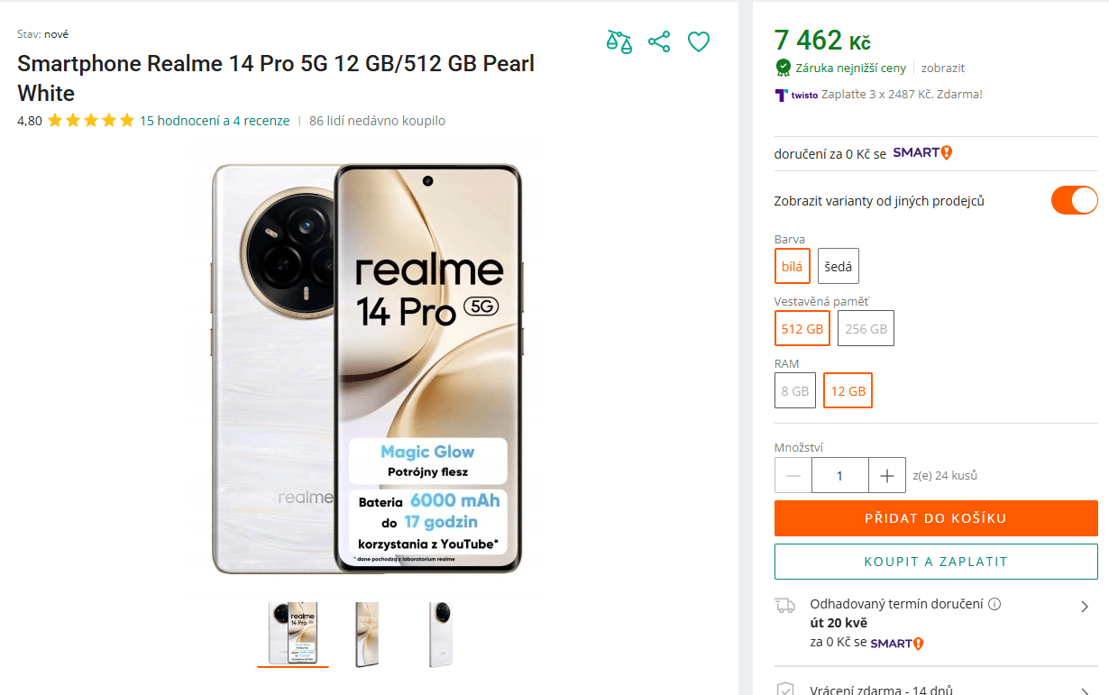Realme 8x 2,5GHz, 12/512GB, 6,77", 5G