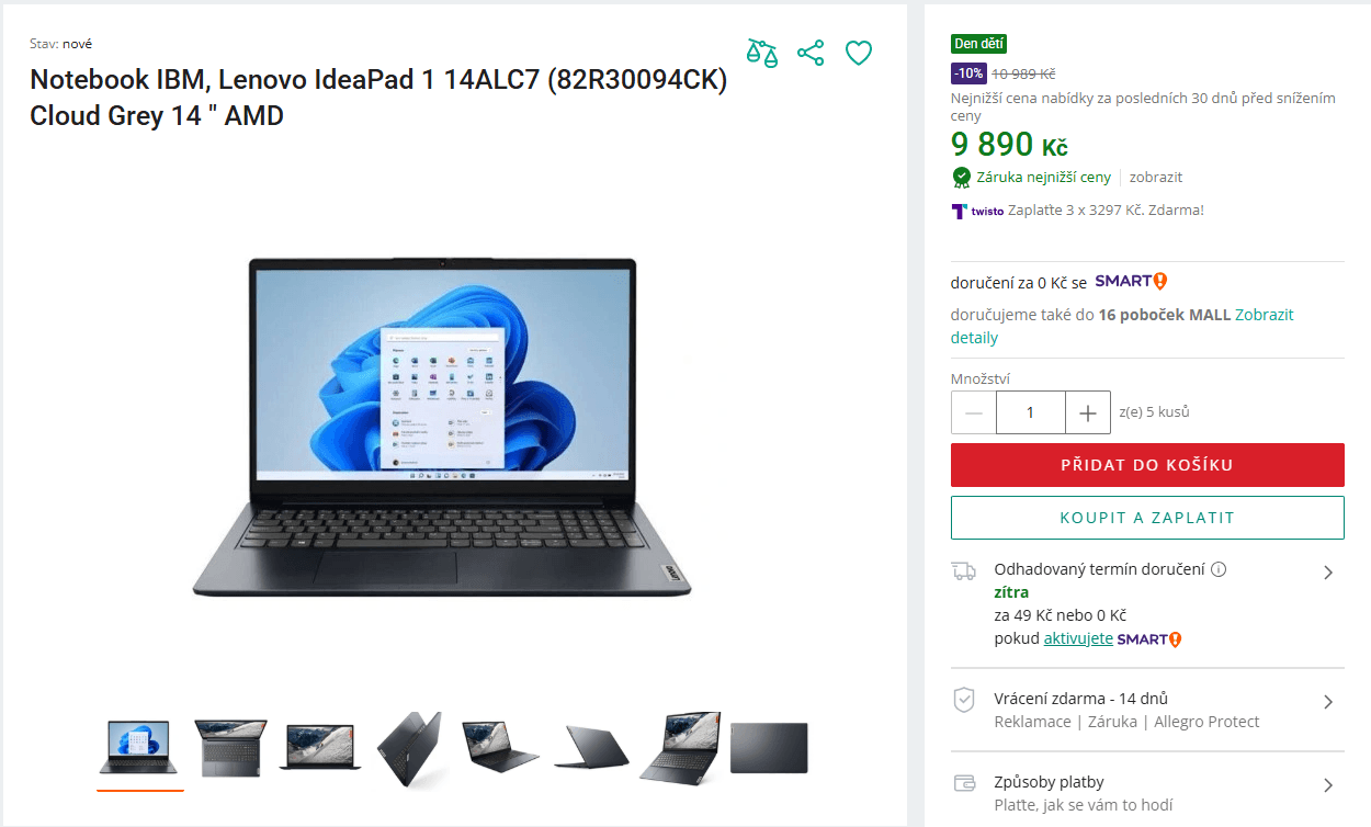 Lenovo 4,3GHz, 8/512, 14", 1,38kg