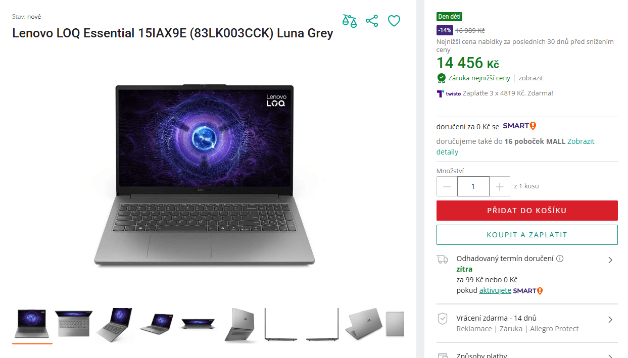 Lenovo i5 4,4GHz, 16/1000, 4GB Nvidia, 15,6"