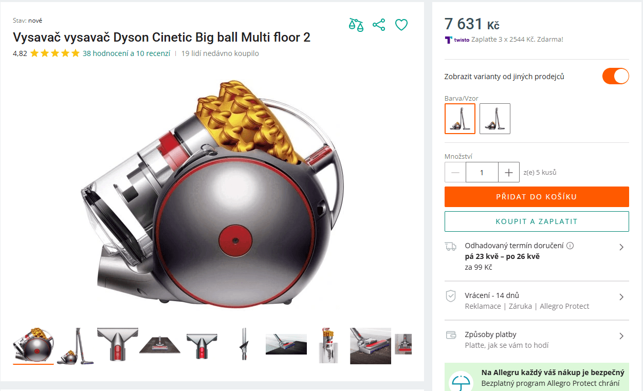 Bezsáčkový vysavač Dyson Cinetic Big Ball