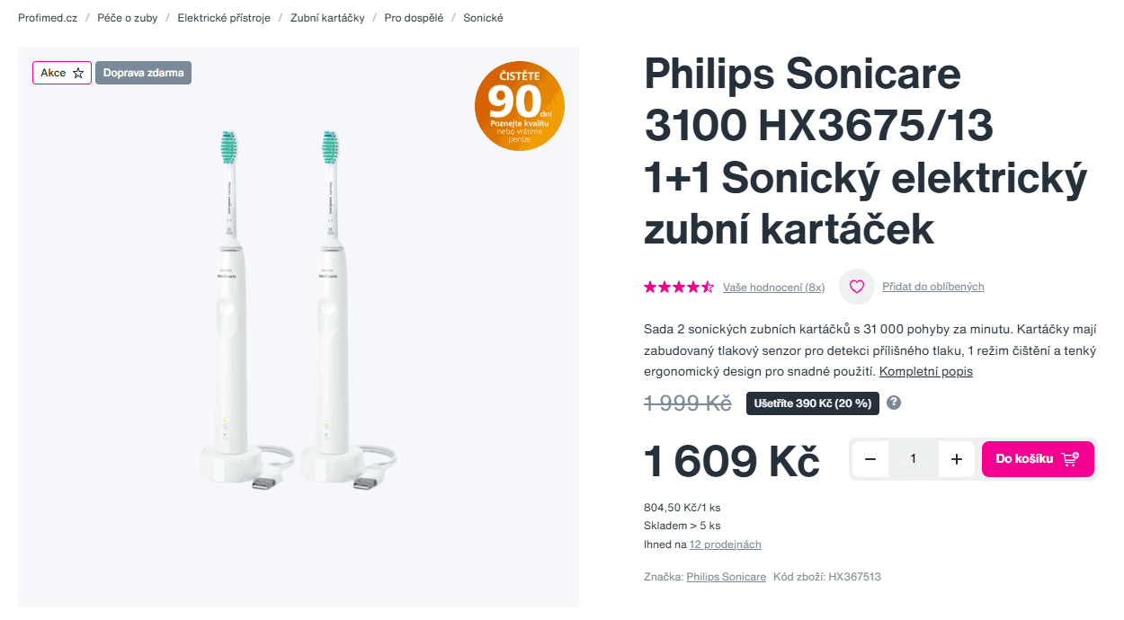 2x el. zubní kartáček Philips Sonicare