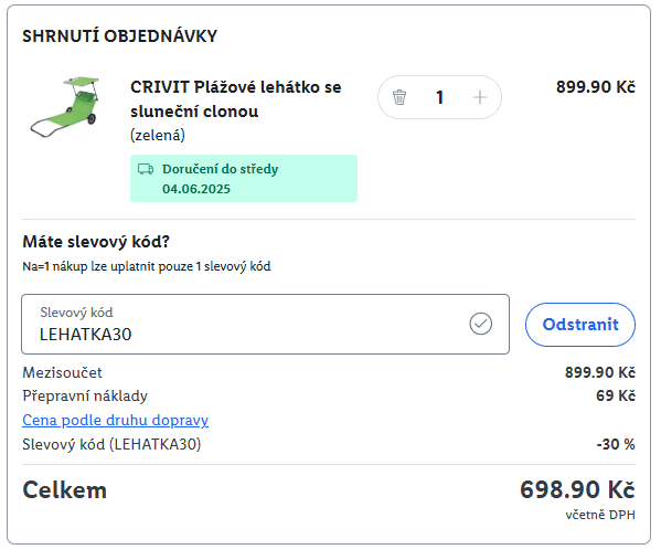 Lidl-shop - sleva 30% na Zahradní lehátka