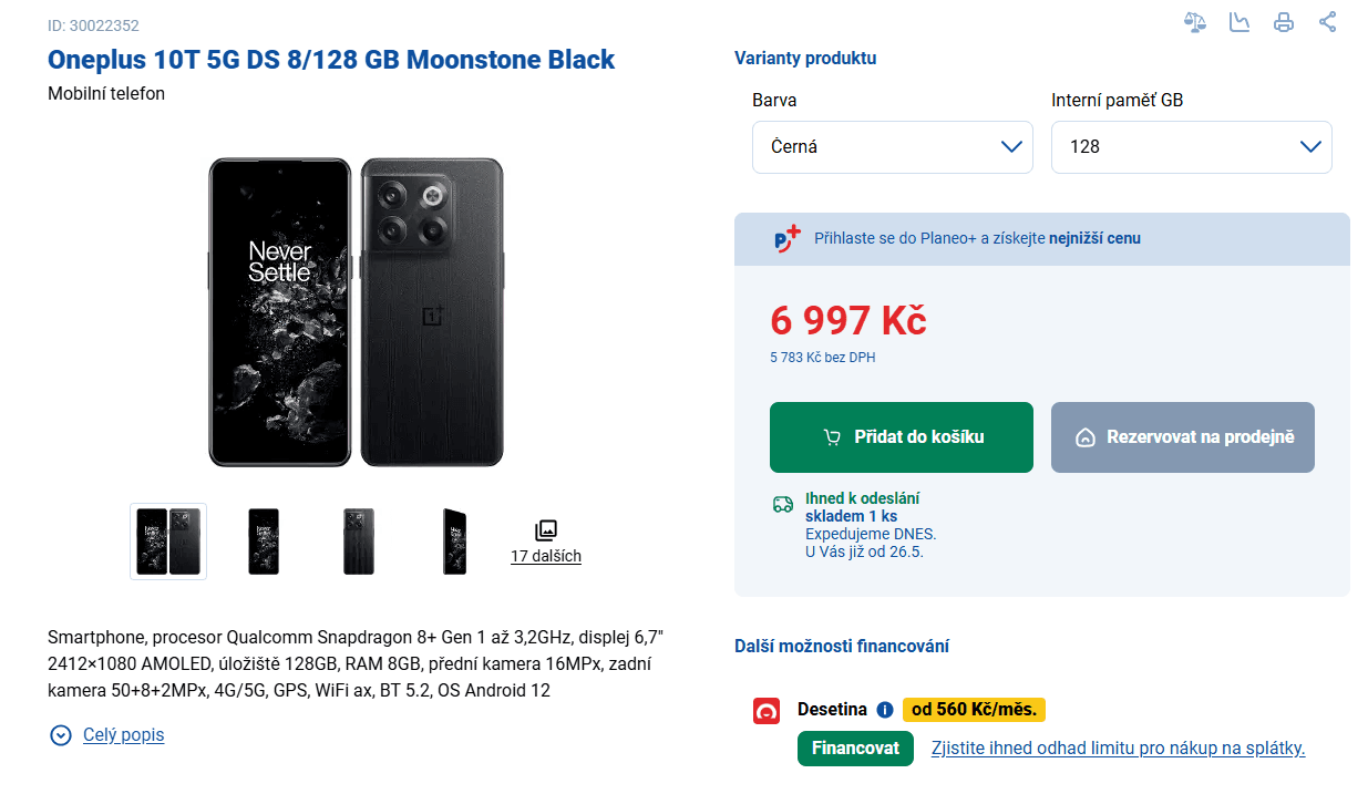OnePlus 8x 3,2GHz, 8/128GB, 6,7"