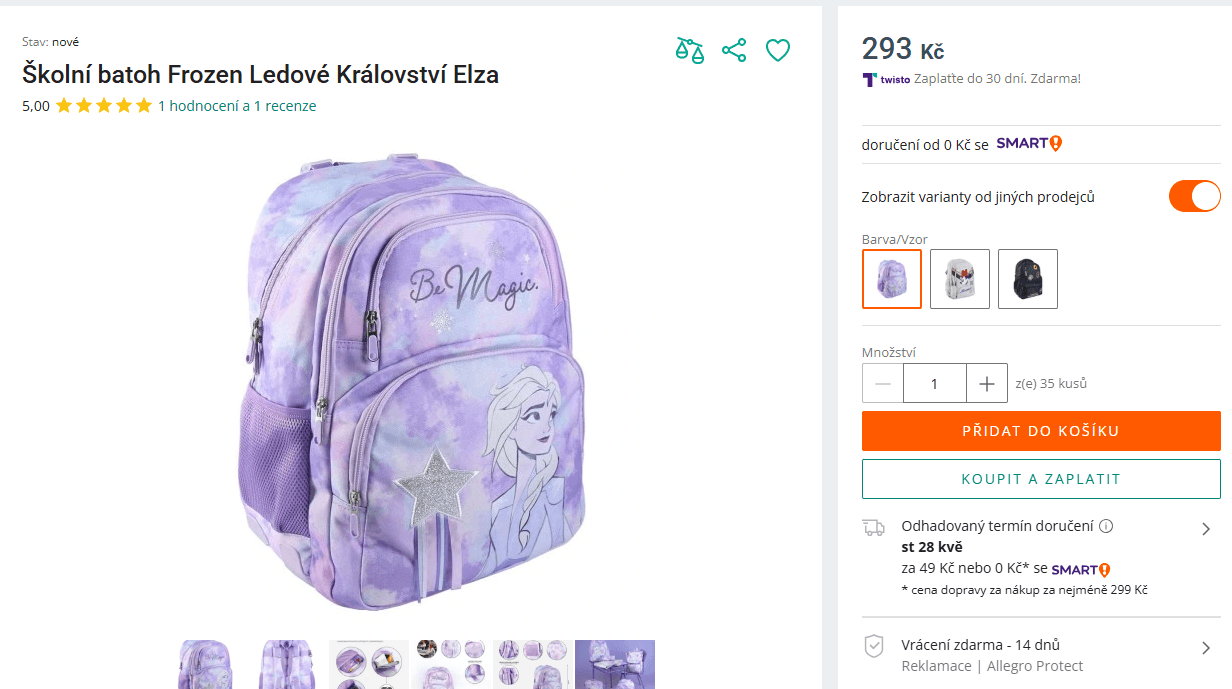 Školní batoh Cerda Frozen Ledové Království