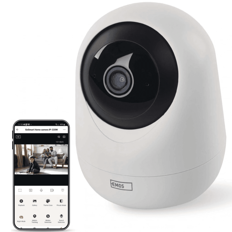 Otočná IP kamera Emos, 4Mpx, detekce, pohyb, Wifi