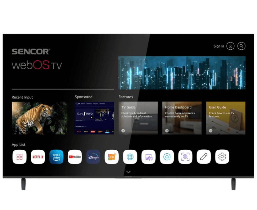 4K Smart TV 165cm Sencor