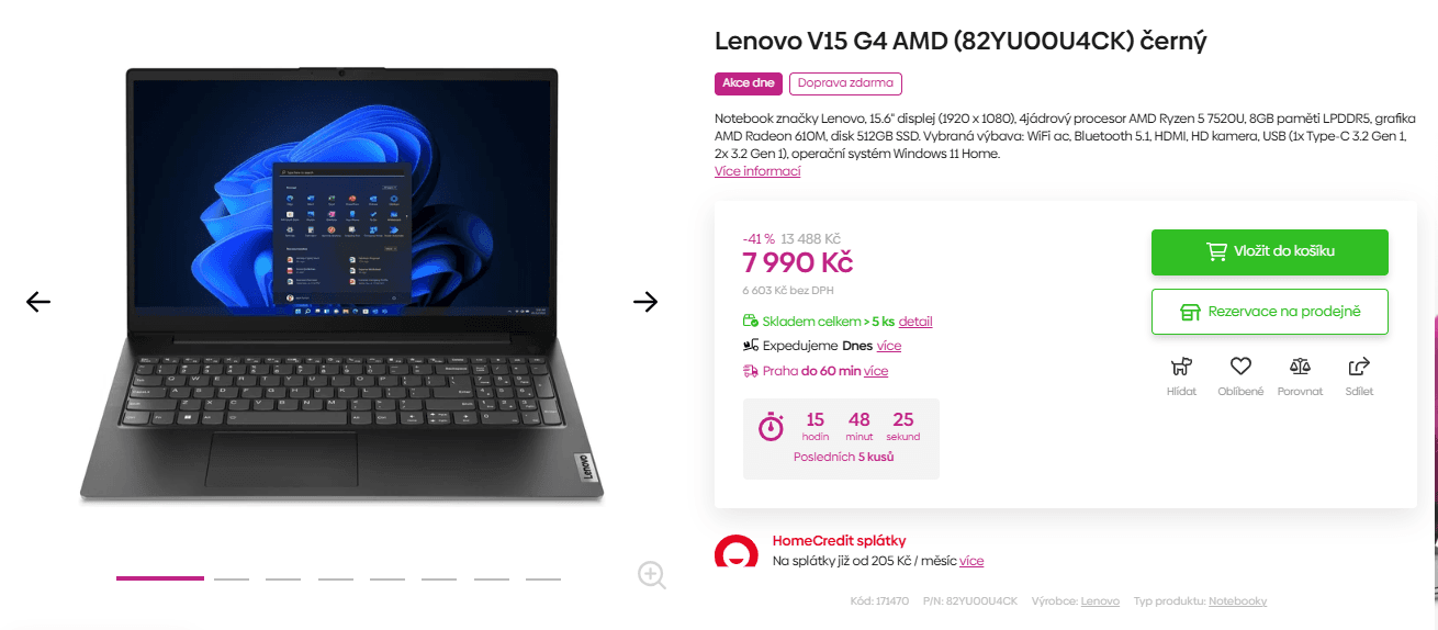 Lenovo 4,3GHz, 8/512GB, 15,6"