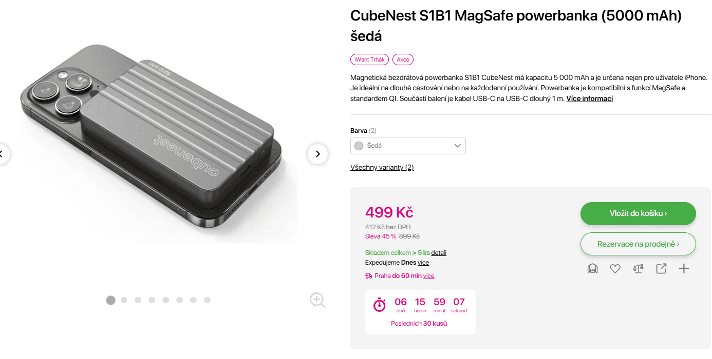Powerbanka CubeNest 5000mAh, Magsafe