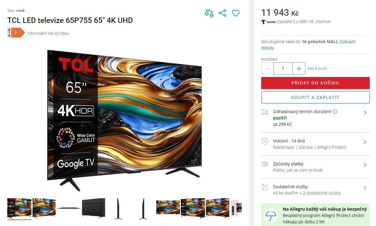 4K Google TV, Atmos, 165cm, TCL