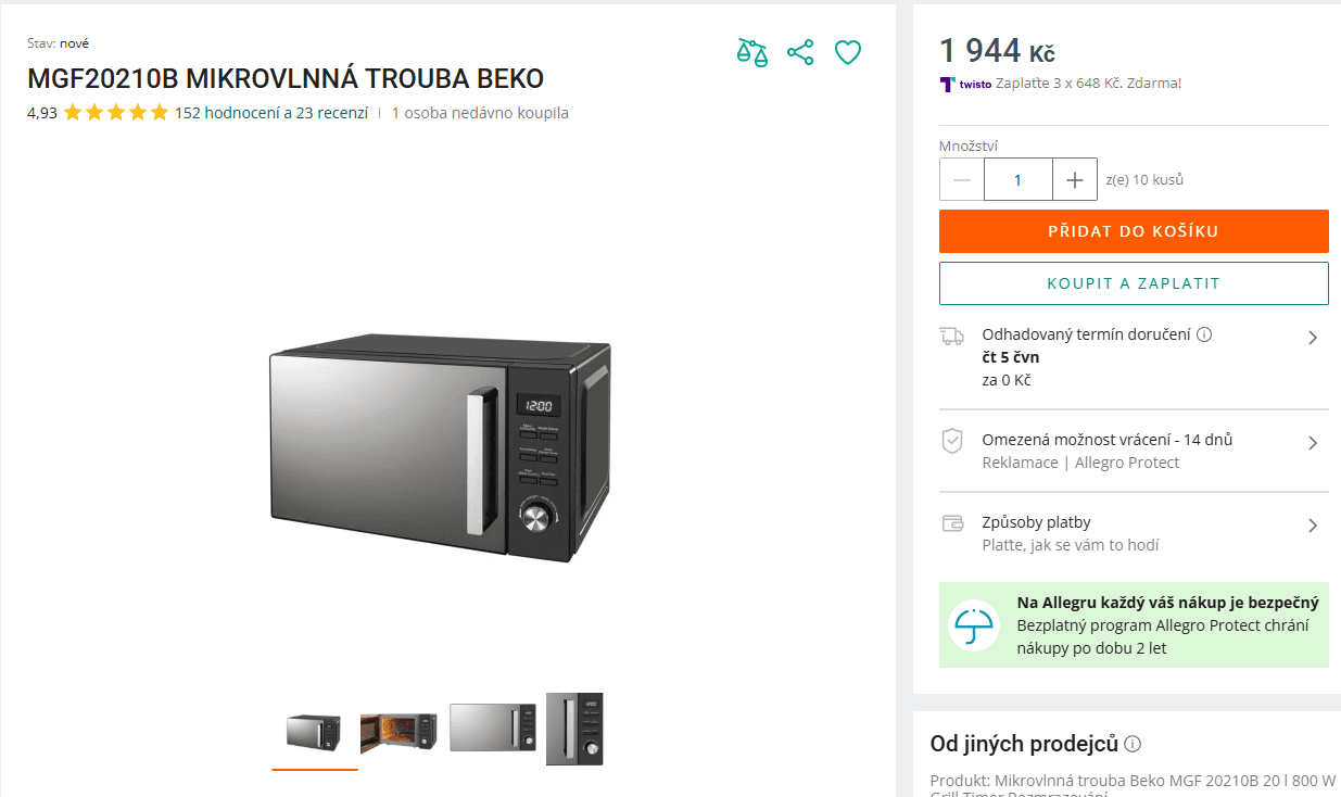 Mikrovlnná trouba s grilem Beko