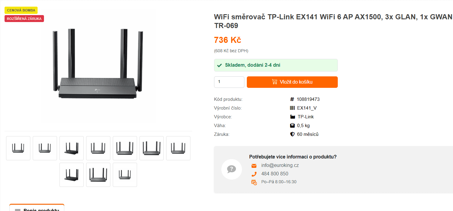 Wi-Fi 6 router TP-LINK EX141