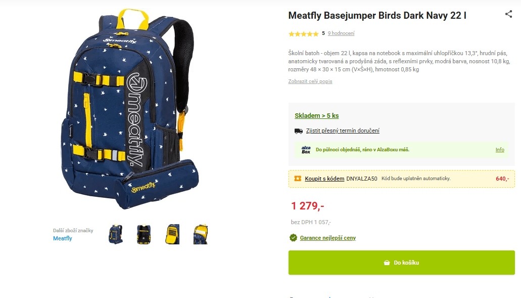 Batoh Meatfly Basejumper 22 l.