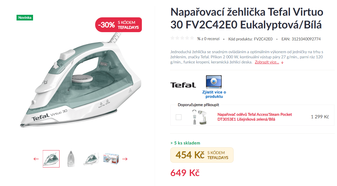 Napařovací žehlička Tefal