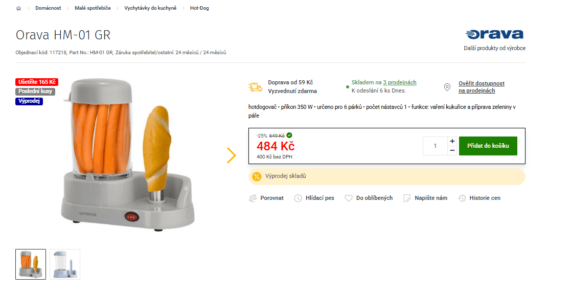 Hotdogovač Orava 