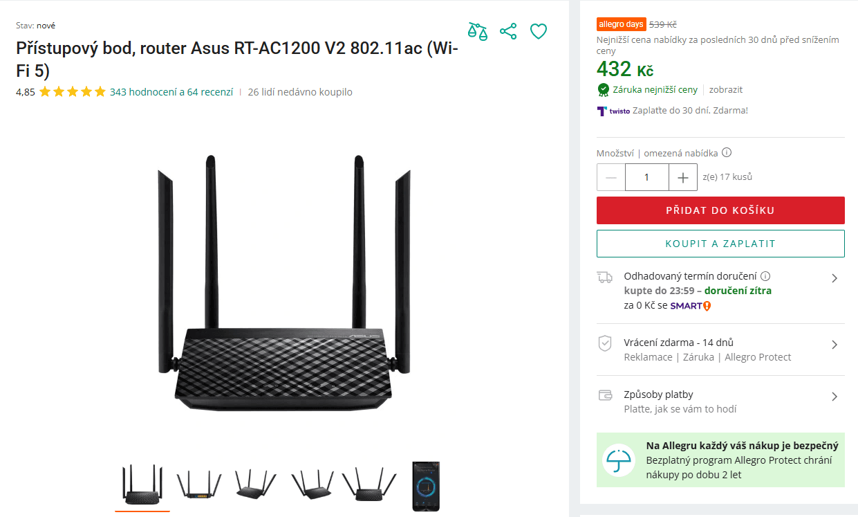 Wifi 5 router Asus, dual, IPv6