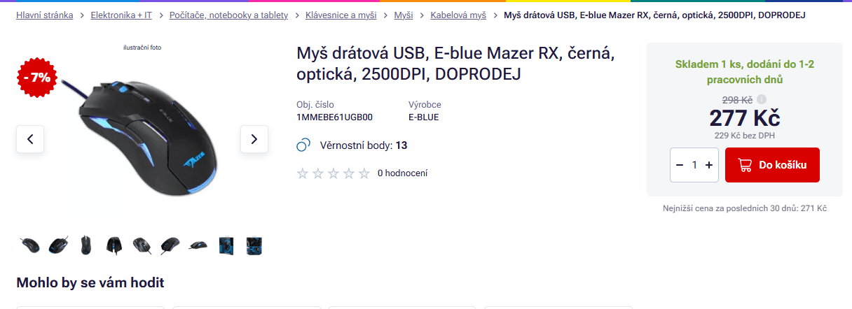 Herní myš E-Blue Mazer