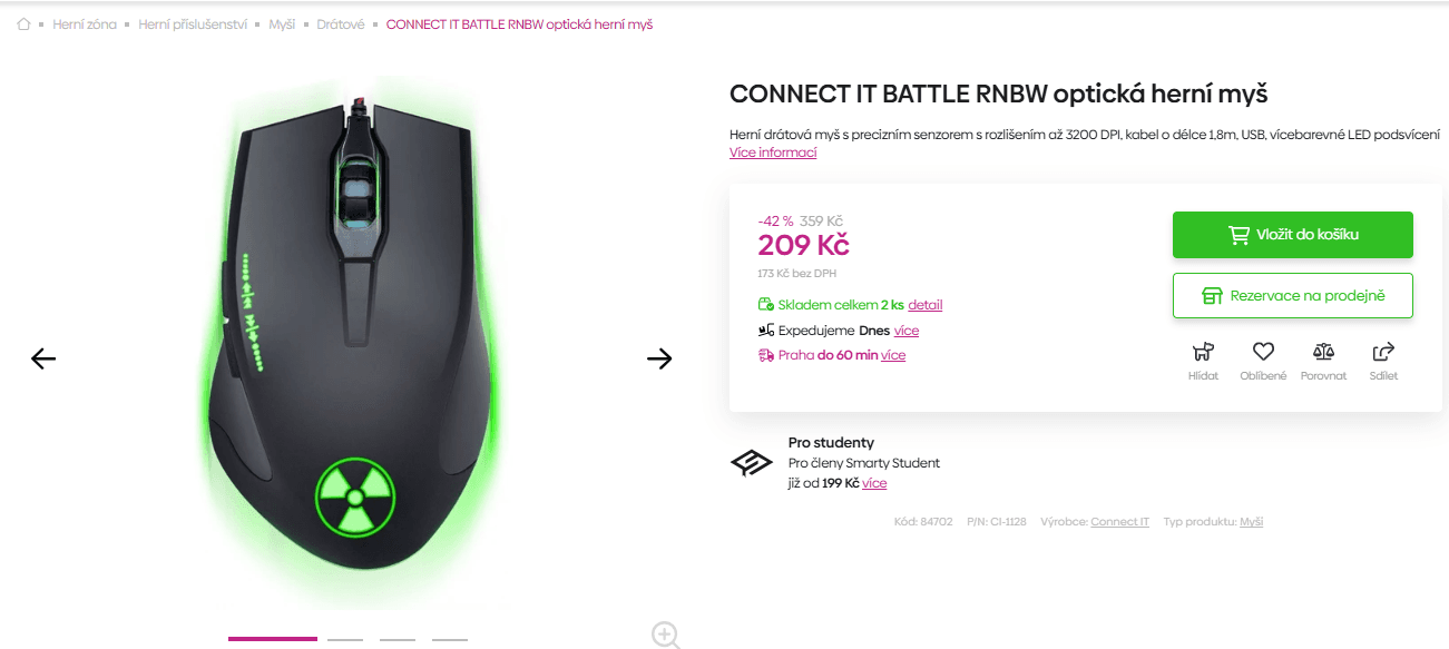 Optická herní myš CONNECT IT BATTLE