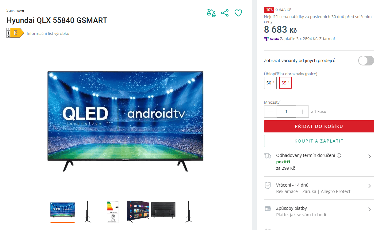 4K Android TV, Atmos, 139cm, Hyundai