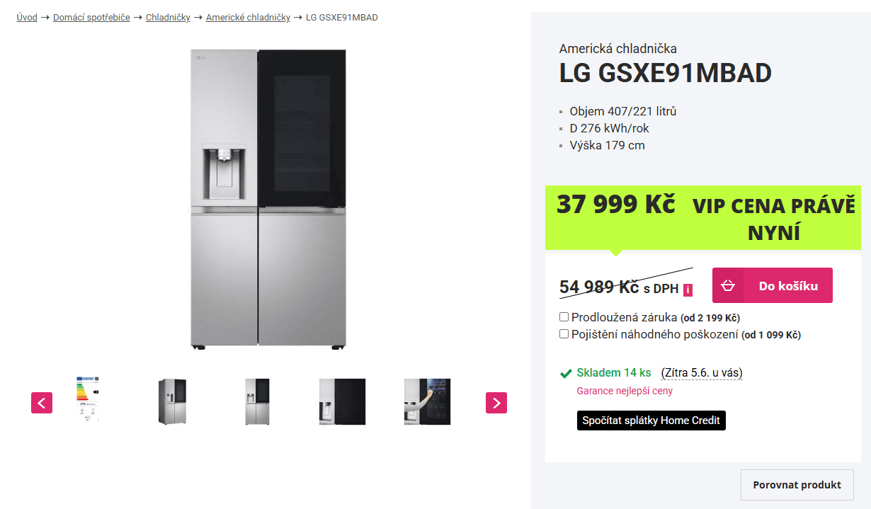 Am. lednice LG, Instaview, led, WIFI