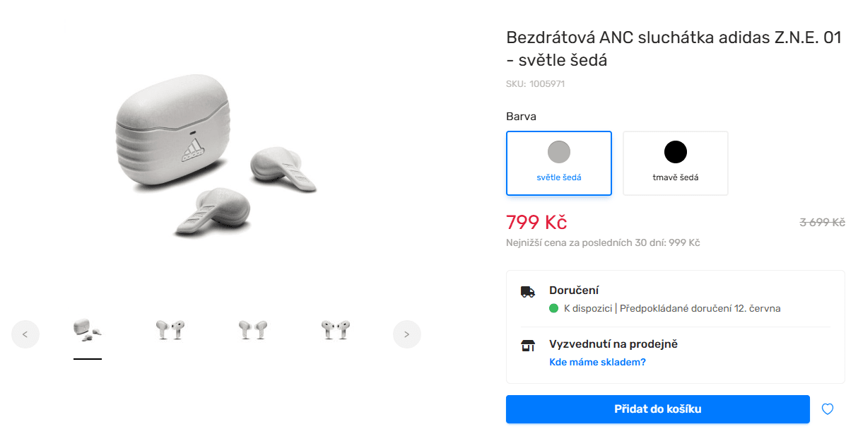 BT sluchátka Adidas, 25 hodin, ANC