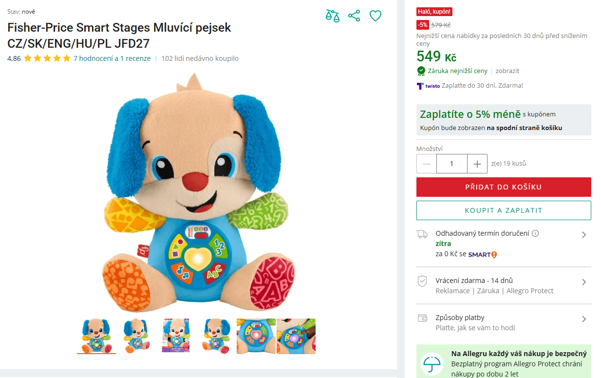 Interaktivní hračka Fisher-Price Mluvící pes 