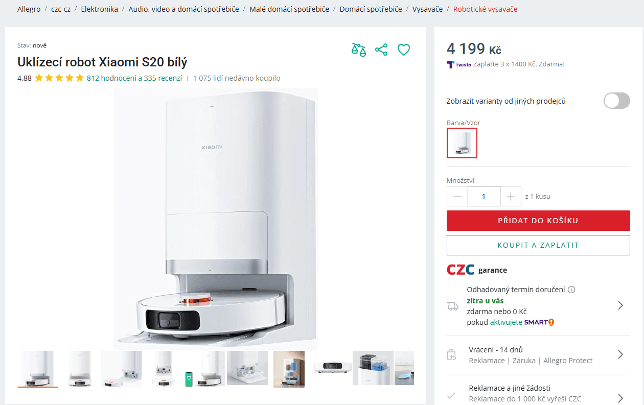 Robot vysavač/mop se stanicí Xiaomi