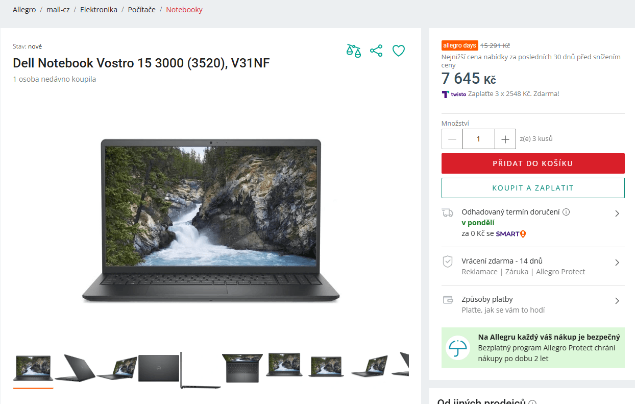 Dell i5 4,4GHz, 16/1000GB, 15,6"