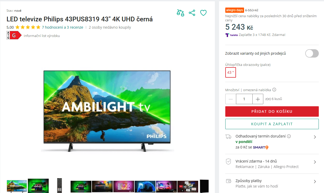 4K Ambilight TV, Atmos, 126cm, Philips